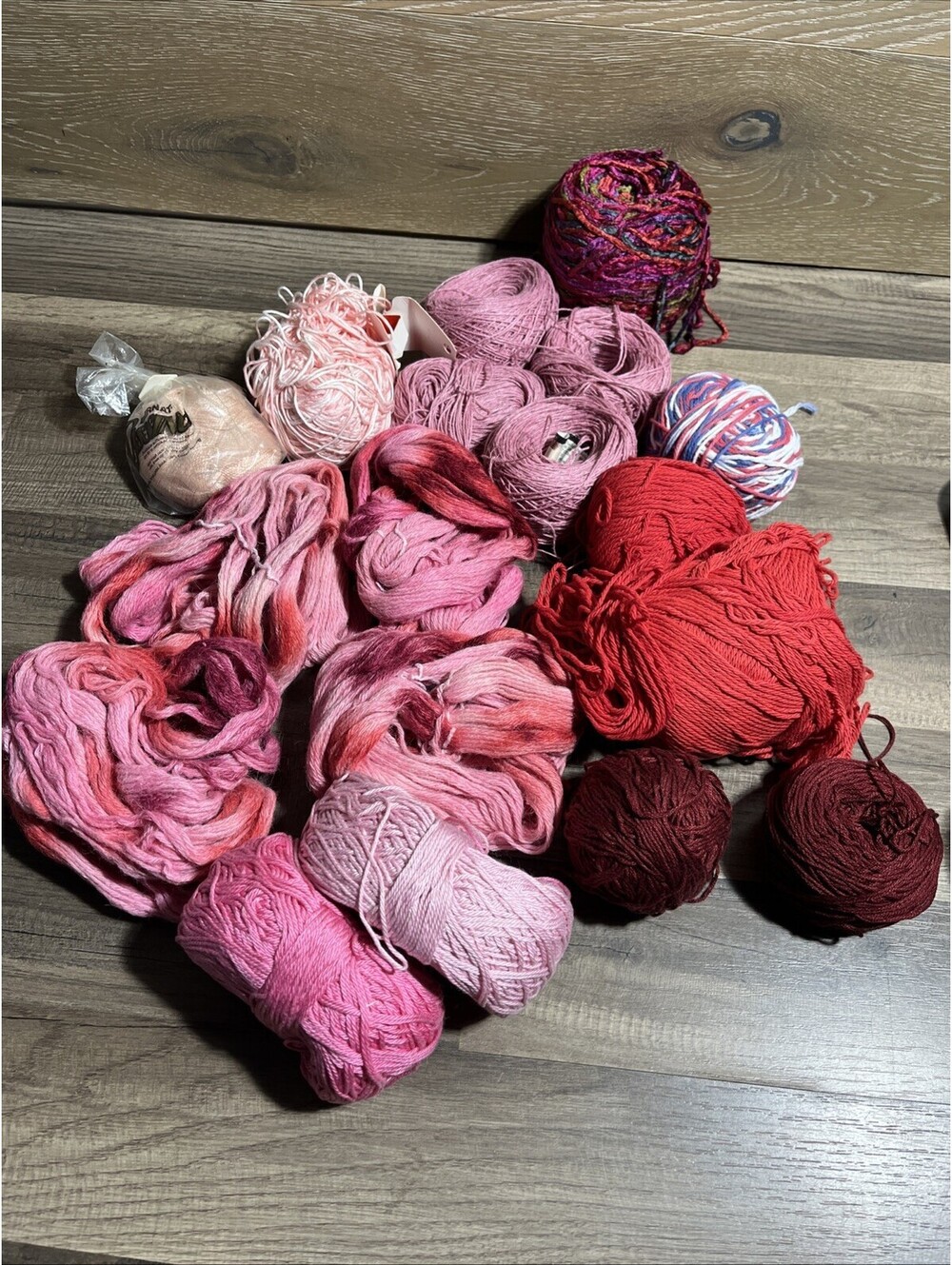 Pink & Red Yarn Lot